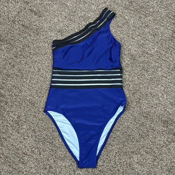 Cupshe Blue One Shoulder One Piece Swimsuit Women's Size Extra Small XS NWT - Picture 1 of 8